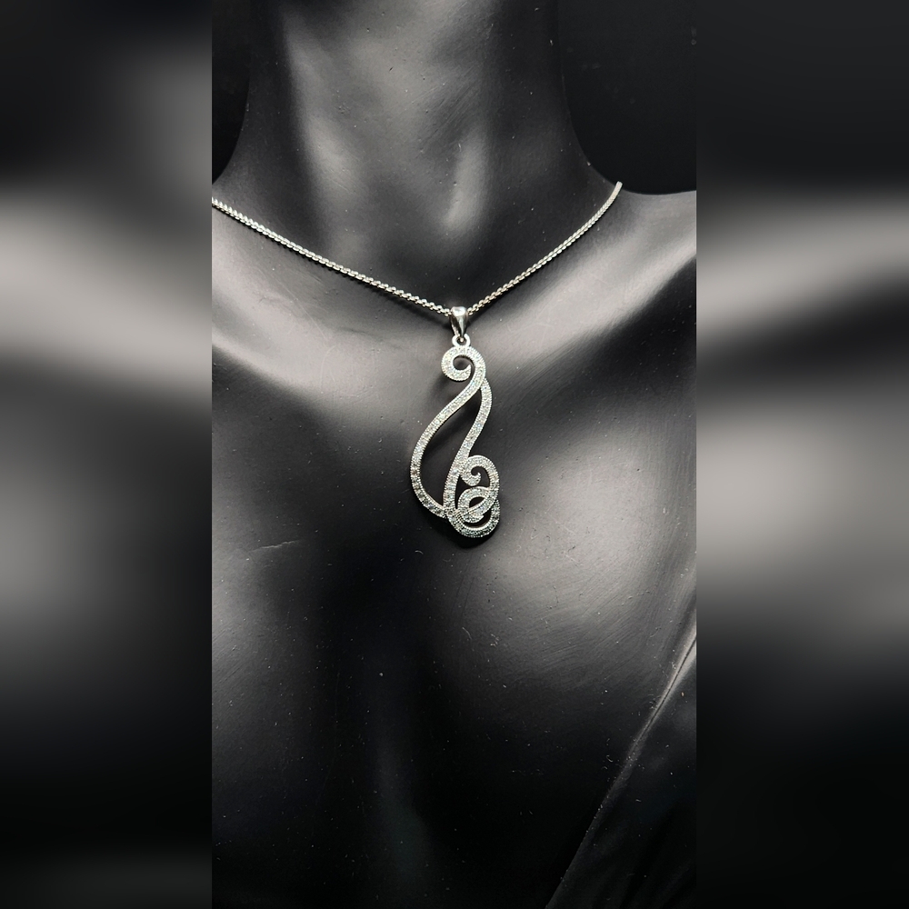 Sterling Silver Swirl Pendant Necklace